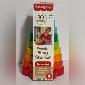 Fisher-Price Wooden Ring Stacker - Rainbow Colors